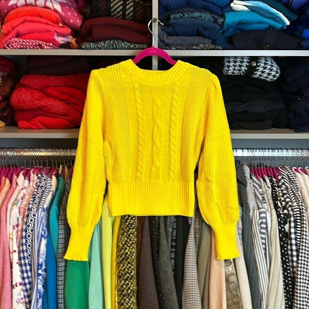 SHEIN yellow long sleeve crew neck sweater size S NWOT